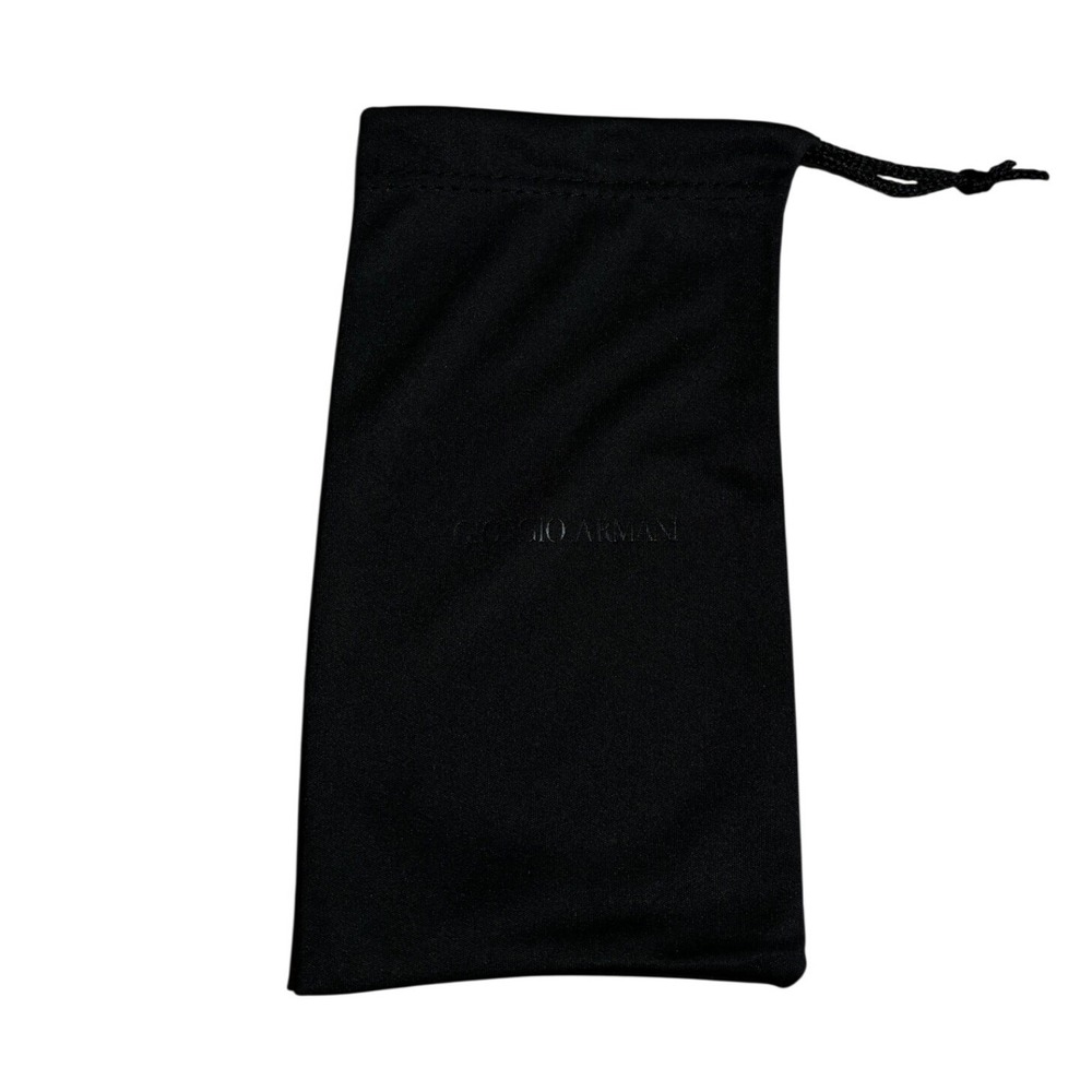 Giorgio Armani Black Microfiber Drawstring Pouch Eyewear Sunglasses Case Bag 7x4